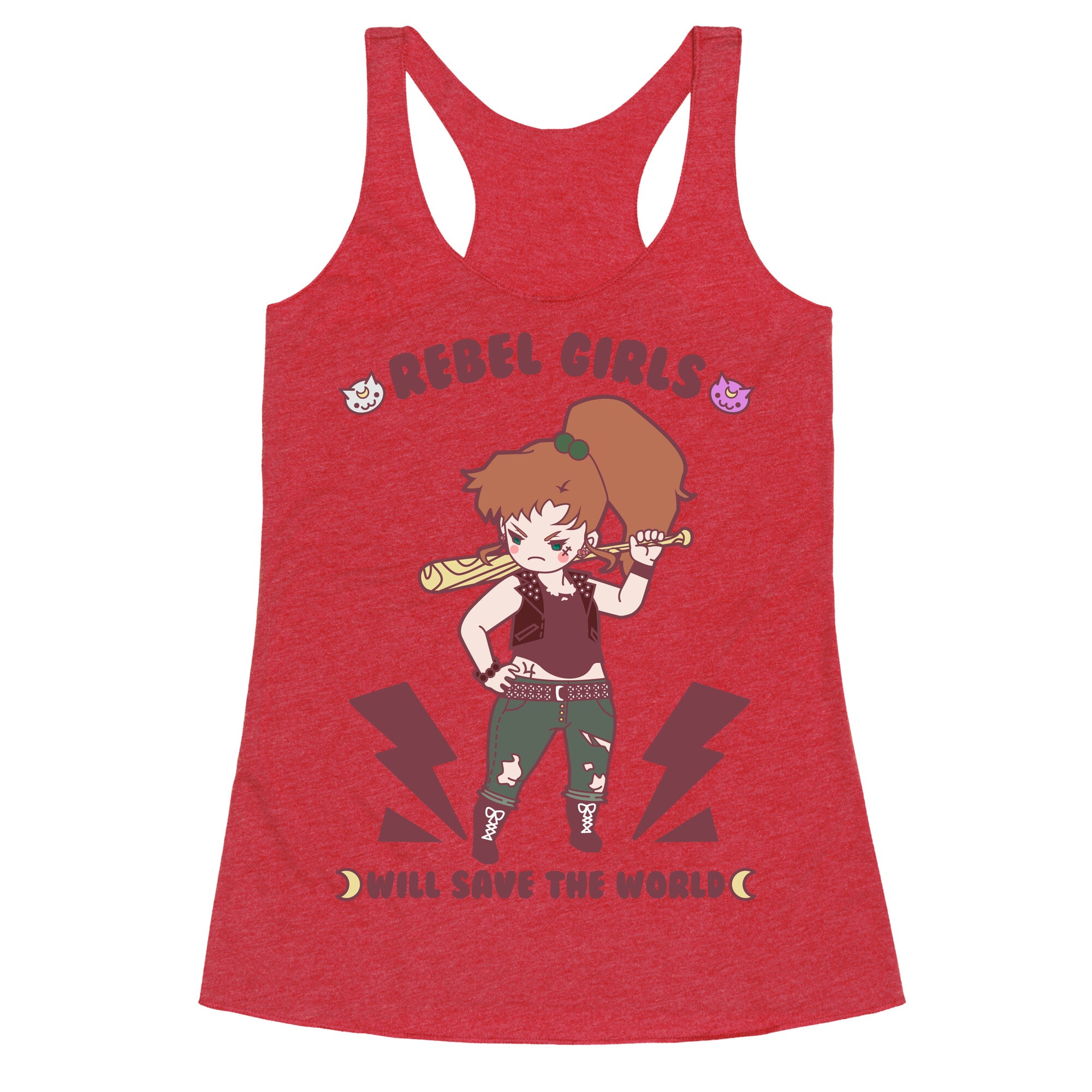 Rebel Girls Will Save The World Jupiter Parody Racerback Tank