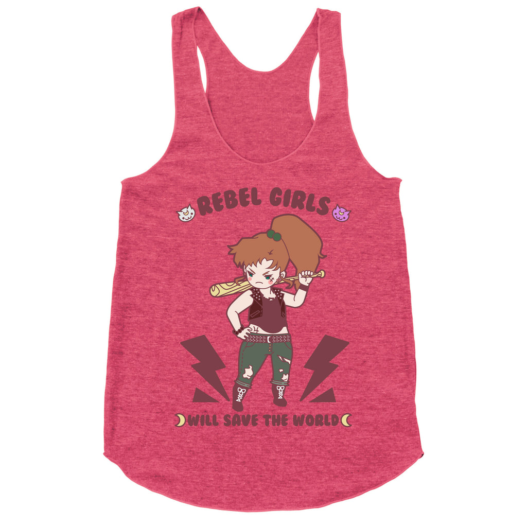 Rebel Girls Will Save The World Jupiter Parody Racerback Tank