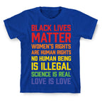 Black Lives Matter List T-Shirt