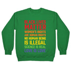 Black Lives Matter List Crewneck Sweatshirt