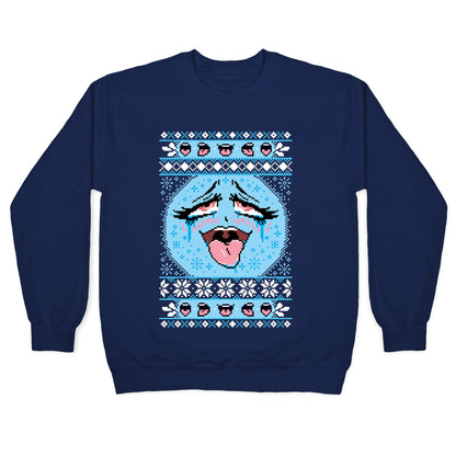 Ugly Ahegao Christmas Sweater Crewneck Sweatshirt