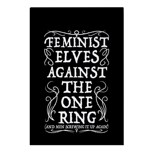 Feminist Elves Against the One Ring Garden Flag