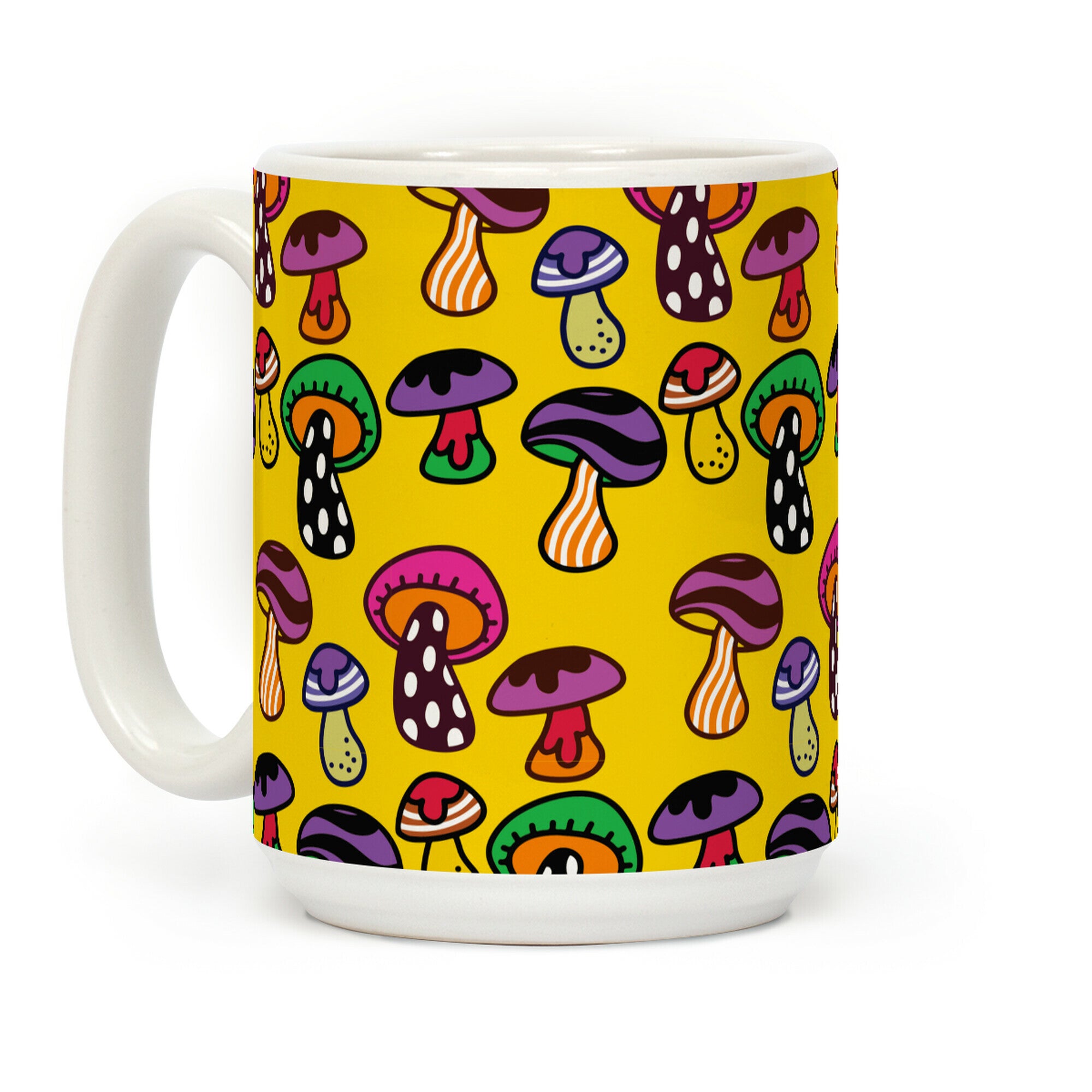 Funky Mushroom Pattern Coffee Mug