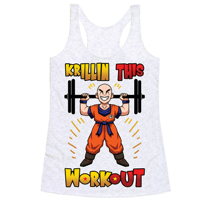 Krillin This Workout Racerback Tank