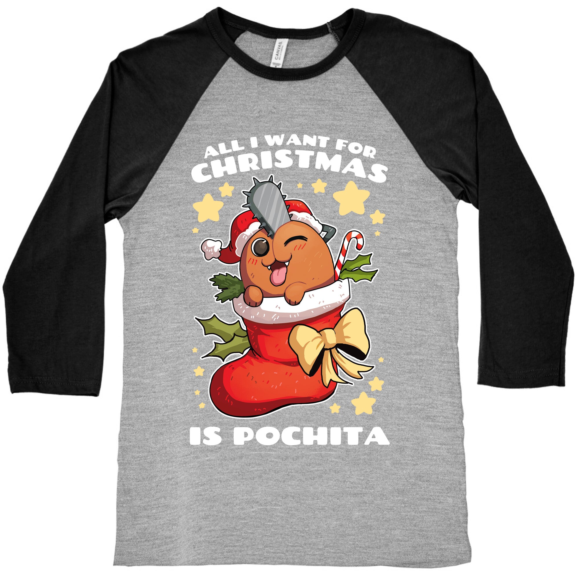 All I Want For Christmas Is Pochita Baseball Tee