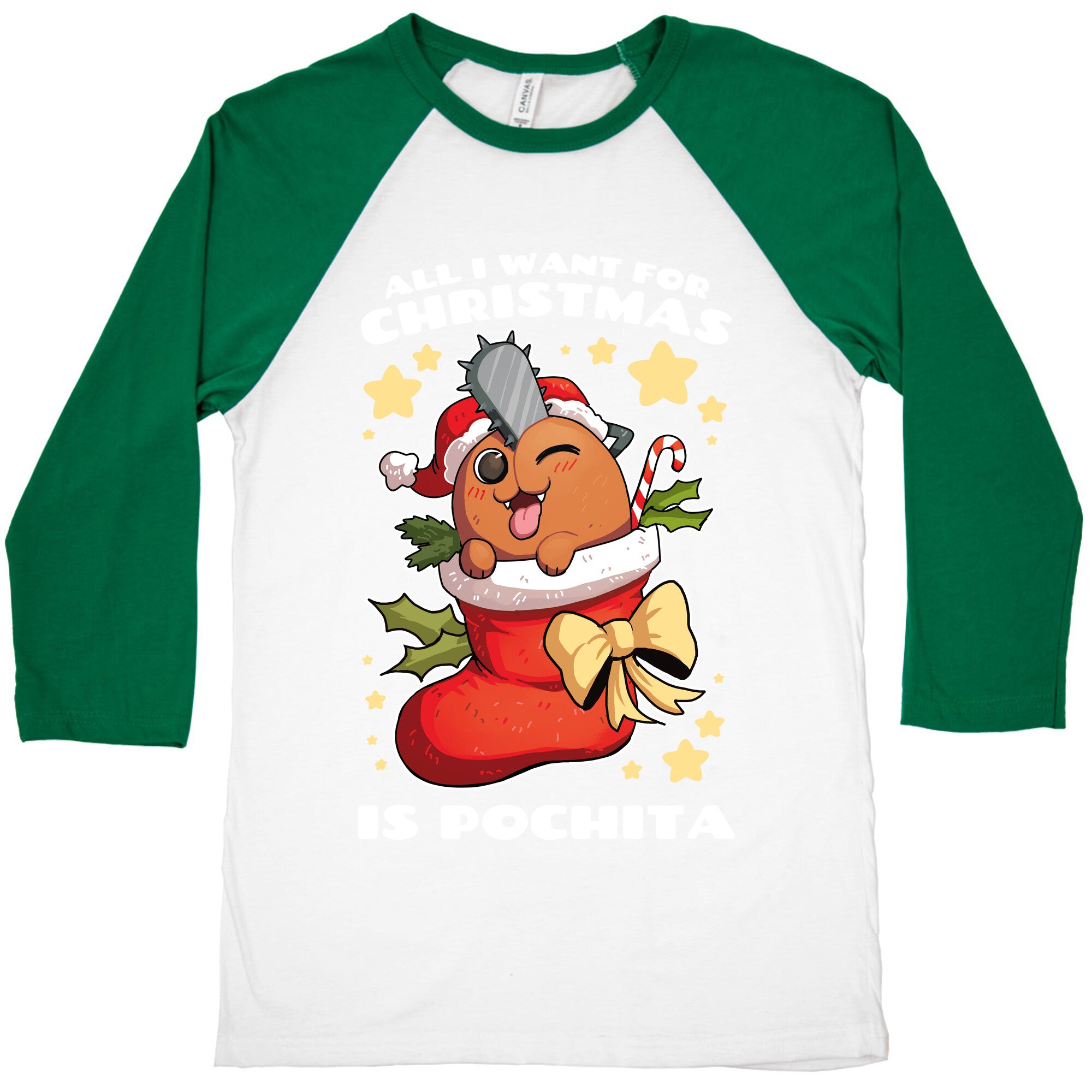 All I Want For Christmas Is Pochita Baseball Tee