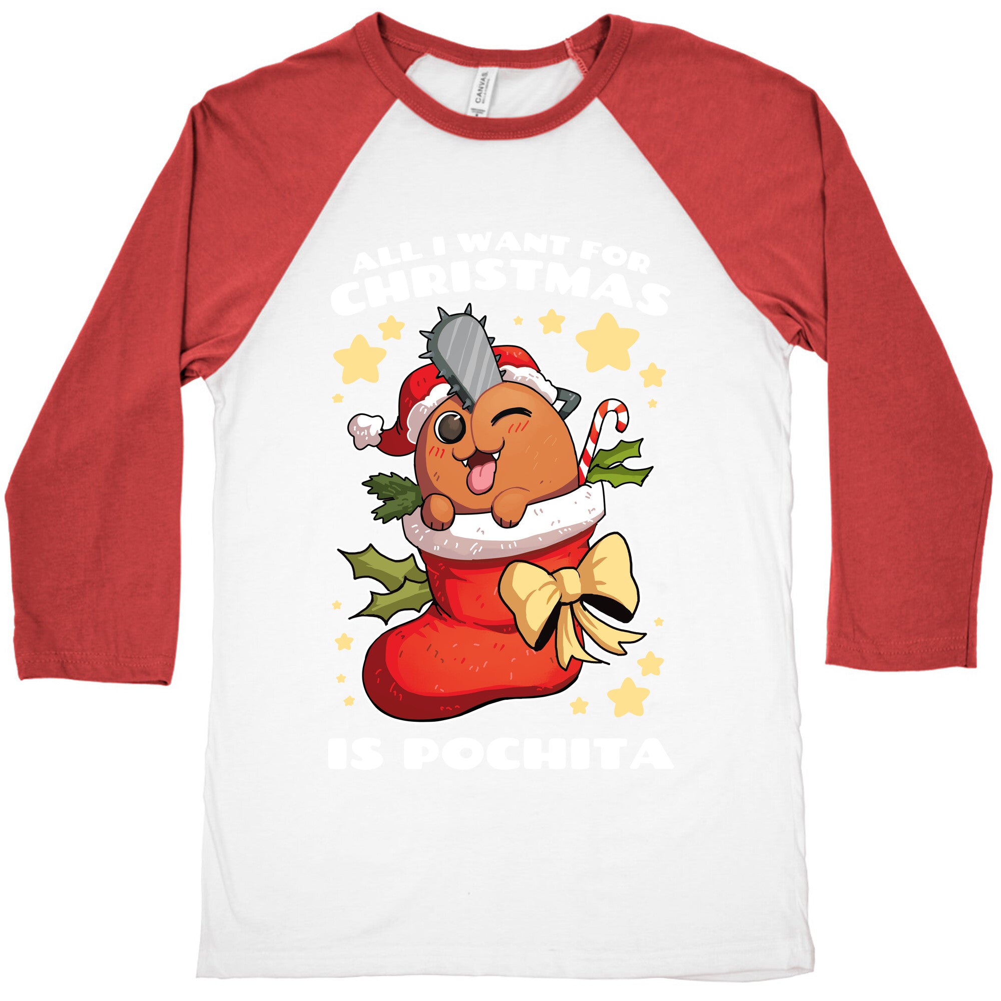 All I Want For Christmas Is Pochita Baseball Tee