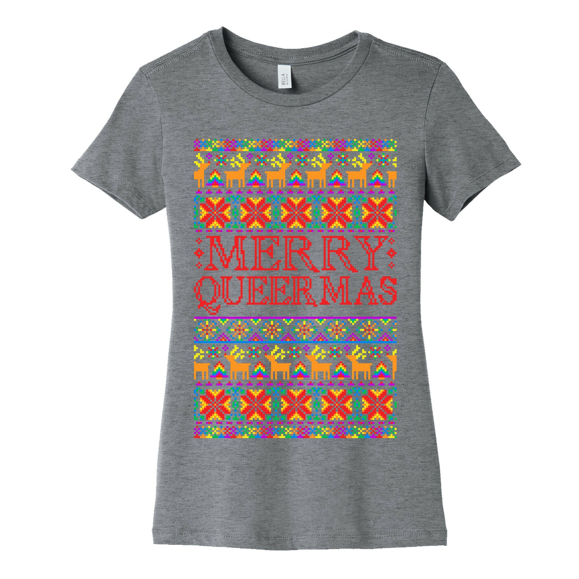 Merry Queermas Gay Pride Christmas Sweater Women's Cotton Tee