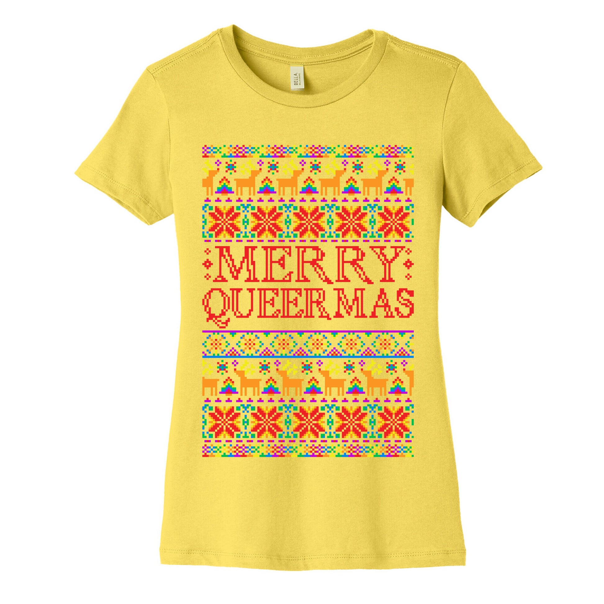 Merry Queermas Gay Pride Christmas Sweater Women's Cotton Tee