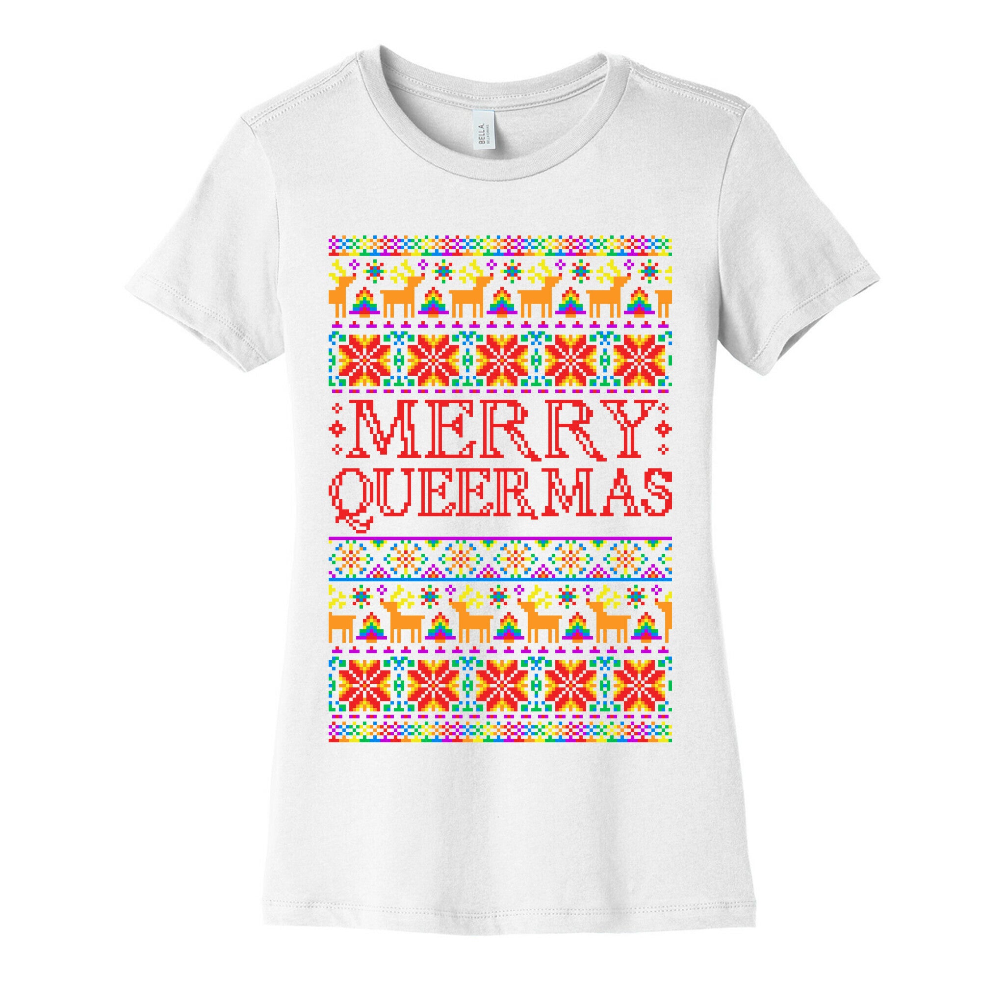 Merry Queermas Gay Pride Christmas Sweater Women's Cotton Tee