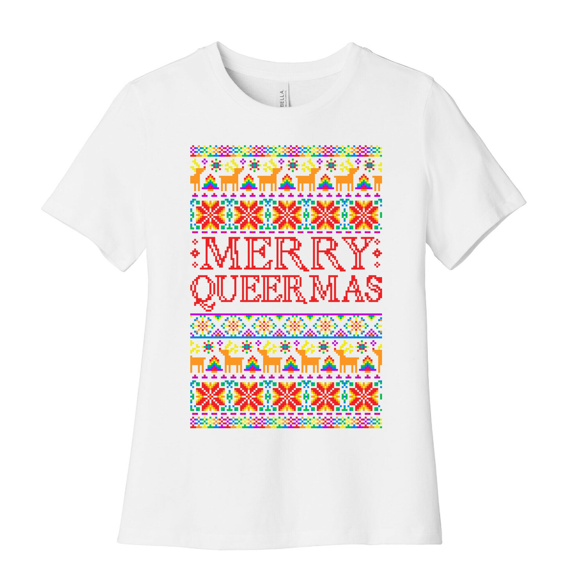 Merry Queermas Gay Pride Christmas Sweater Women's Cotton Tee