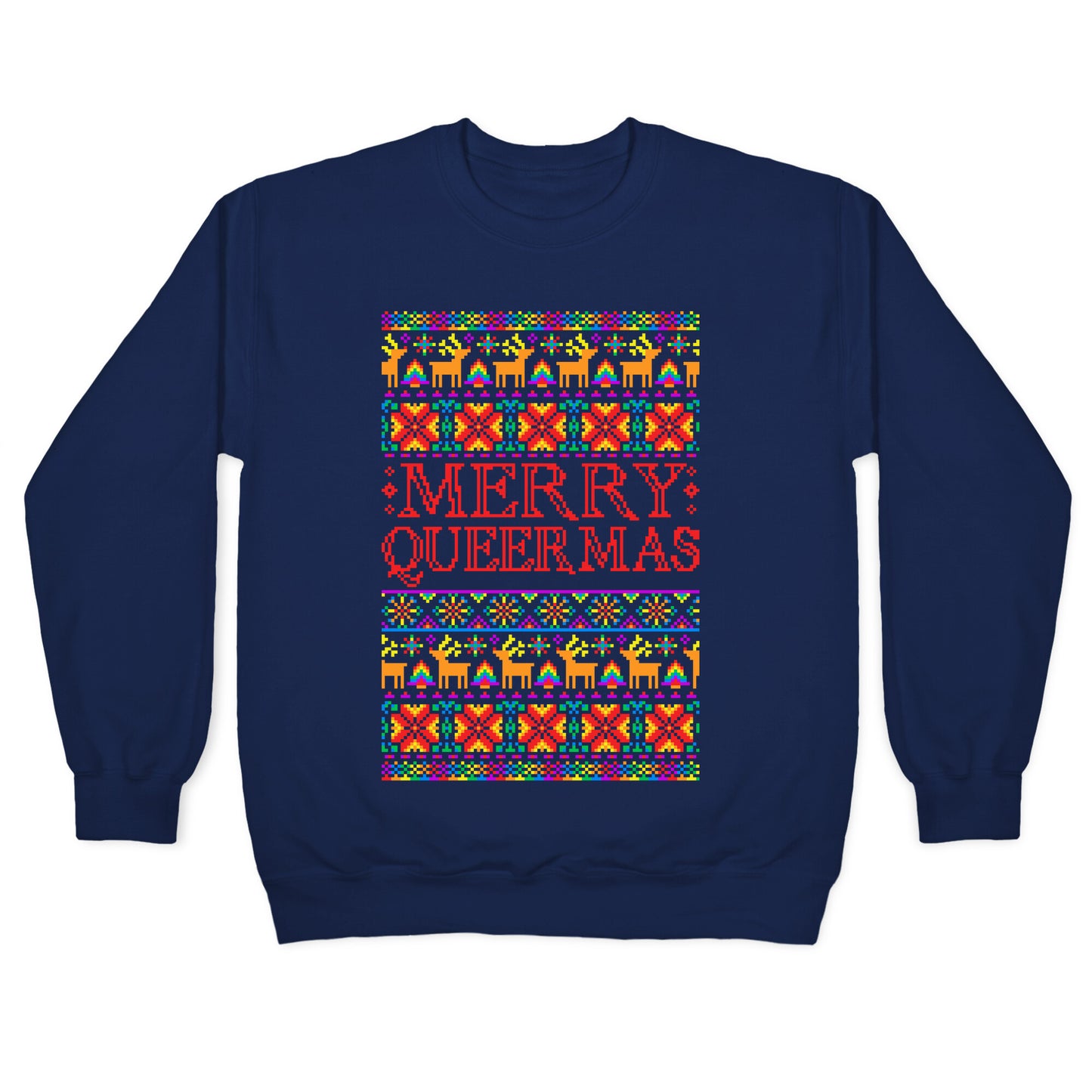Merry Queermas Gay Pride Christmas Sweater Crewneck Sweatshirt