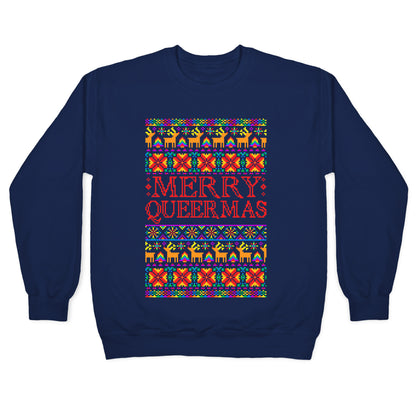 Merry Queermas Gay Pride Christmas Sweater Crewneck Sweatshirt
