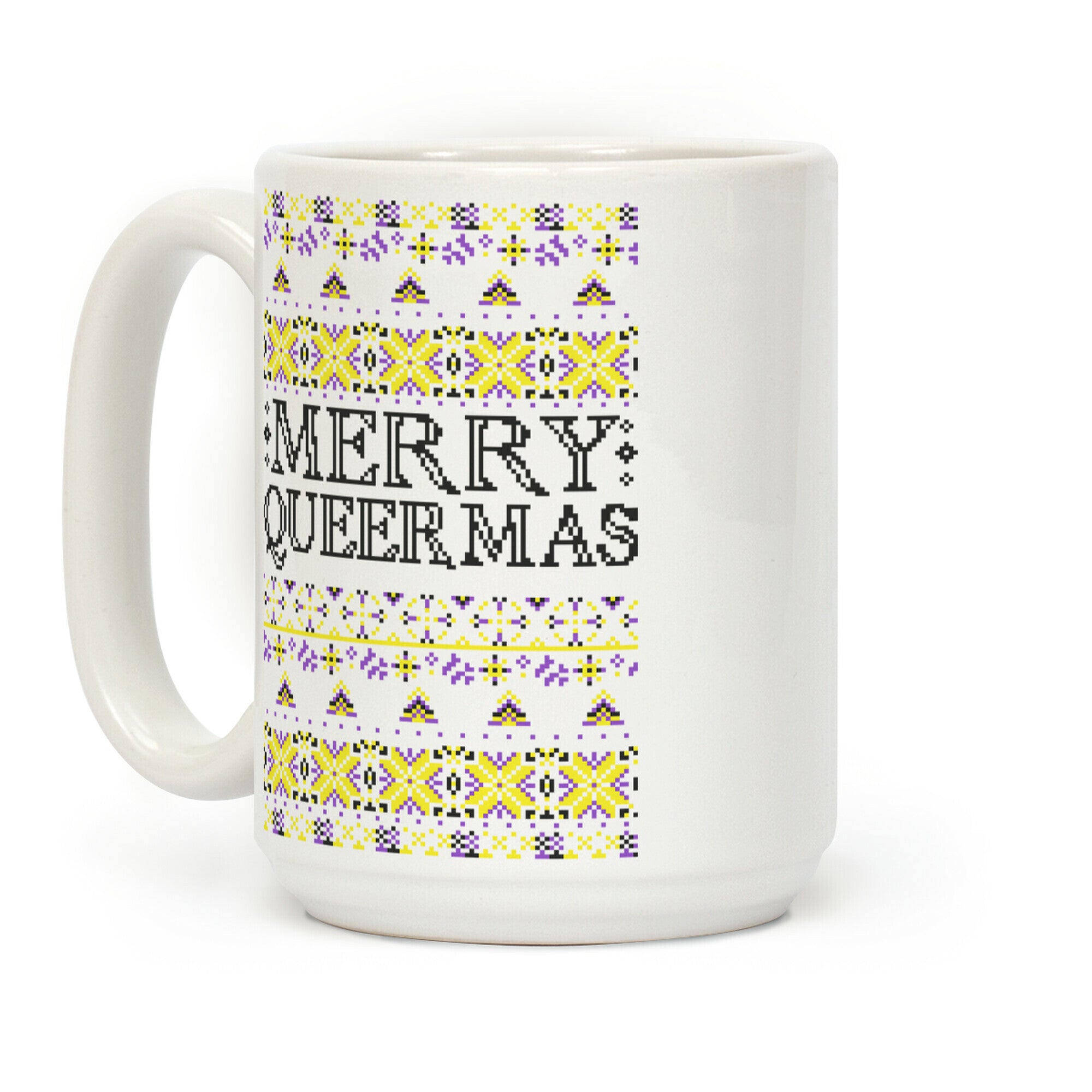Merry Queermas Nonbinary Pride Christmas Sweater Coffee Mug
