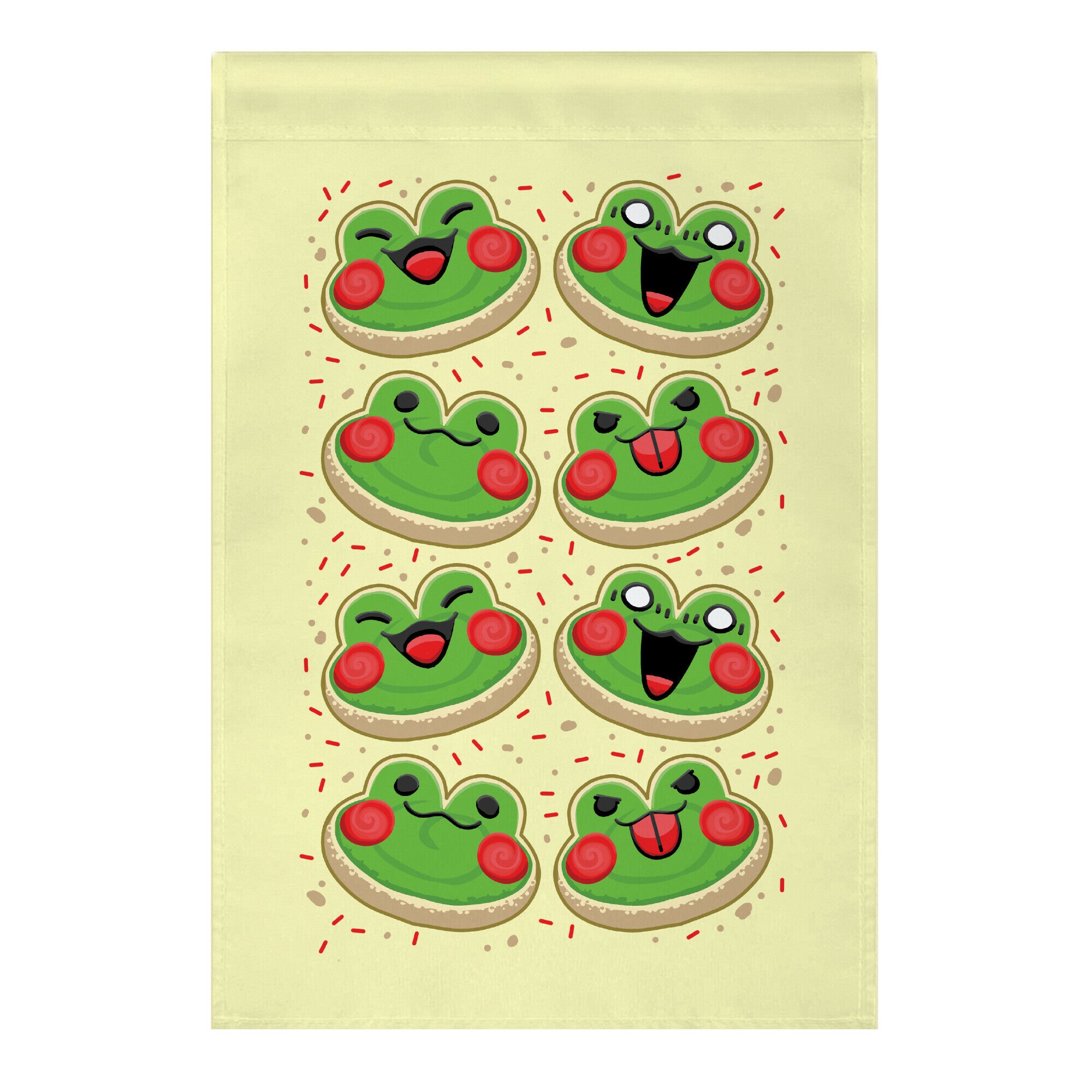 Sugar Cookie Frogs Pattern Garden Flag