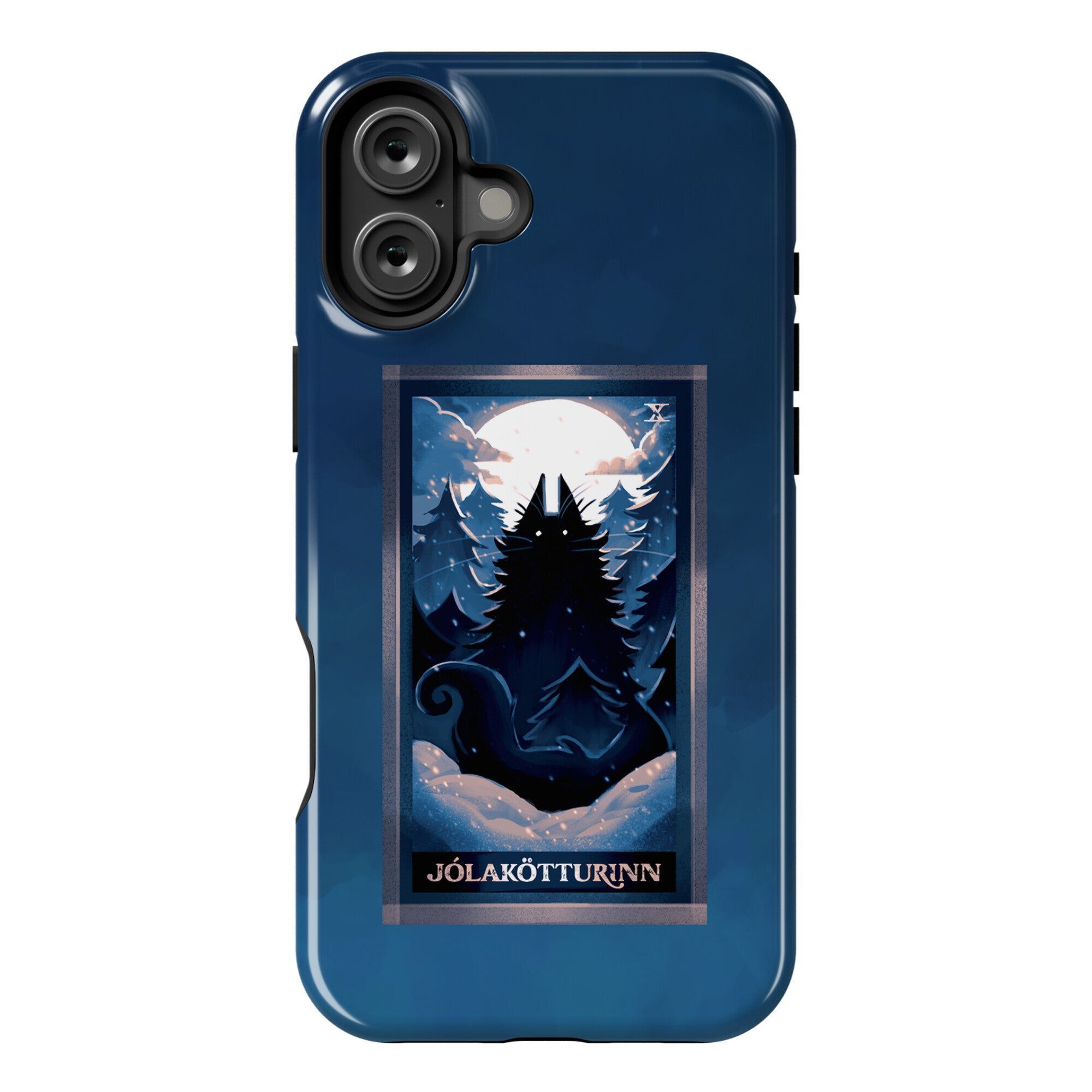 Yule Cat Tarot Card Jólakötturinn Phone Case