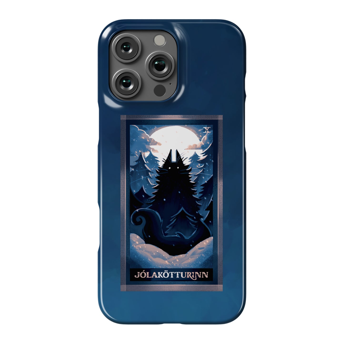 Yule Cat Tarot Card Jólakötturinn Phone Case