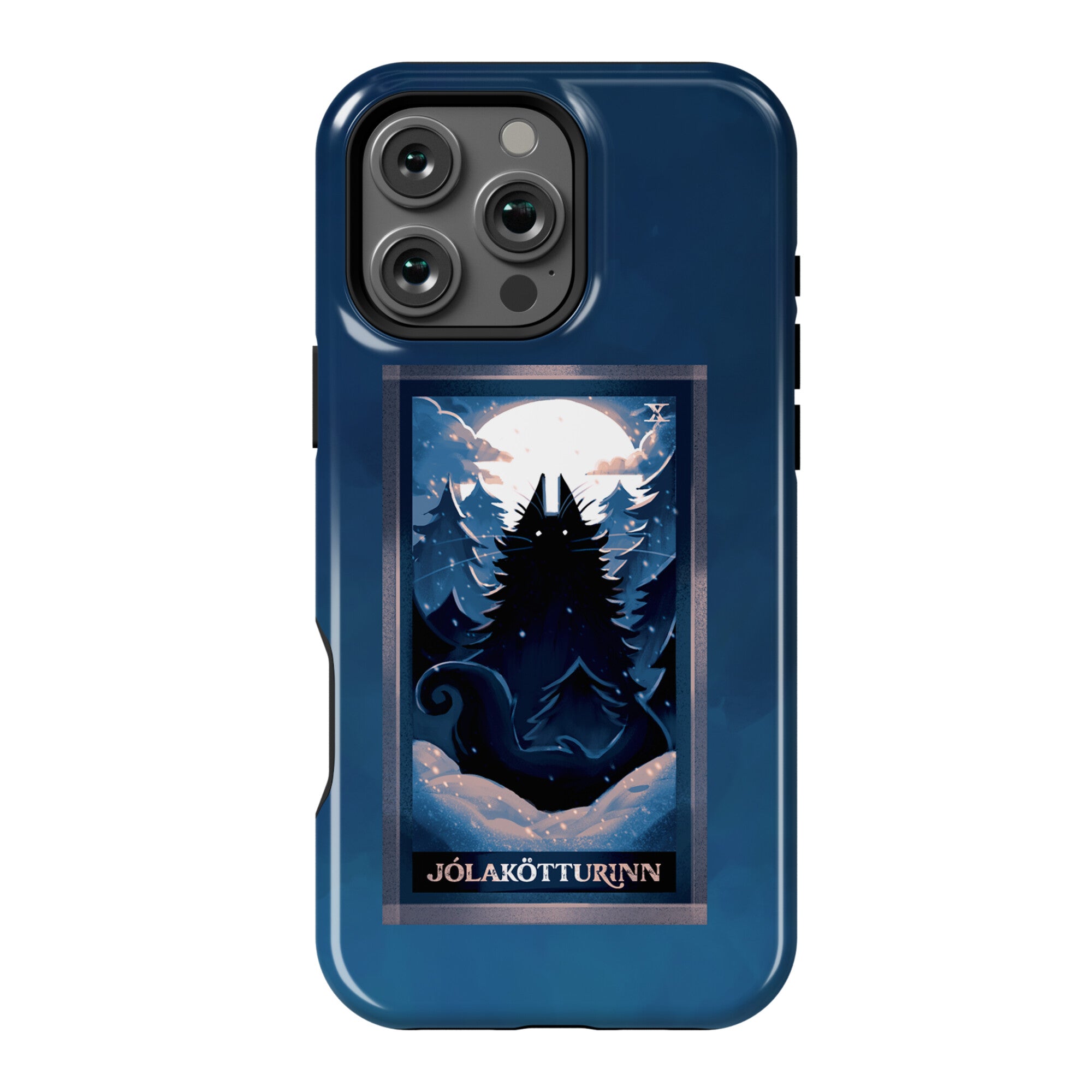 Yule Cat Tarot Card Jólakötturinn Phone Case