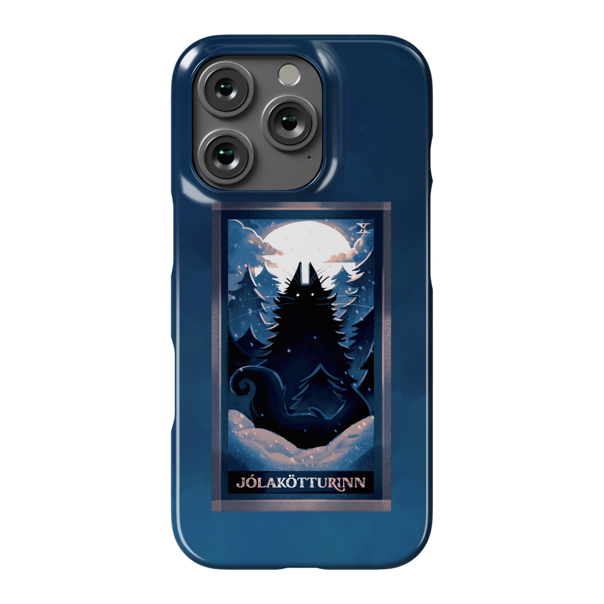 Yule Cat Tarot Card Jólakötturinn Phone Case