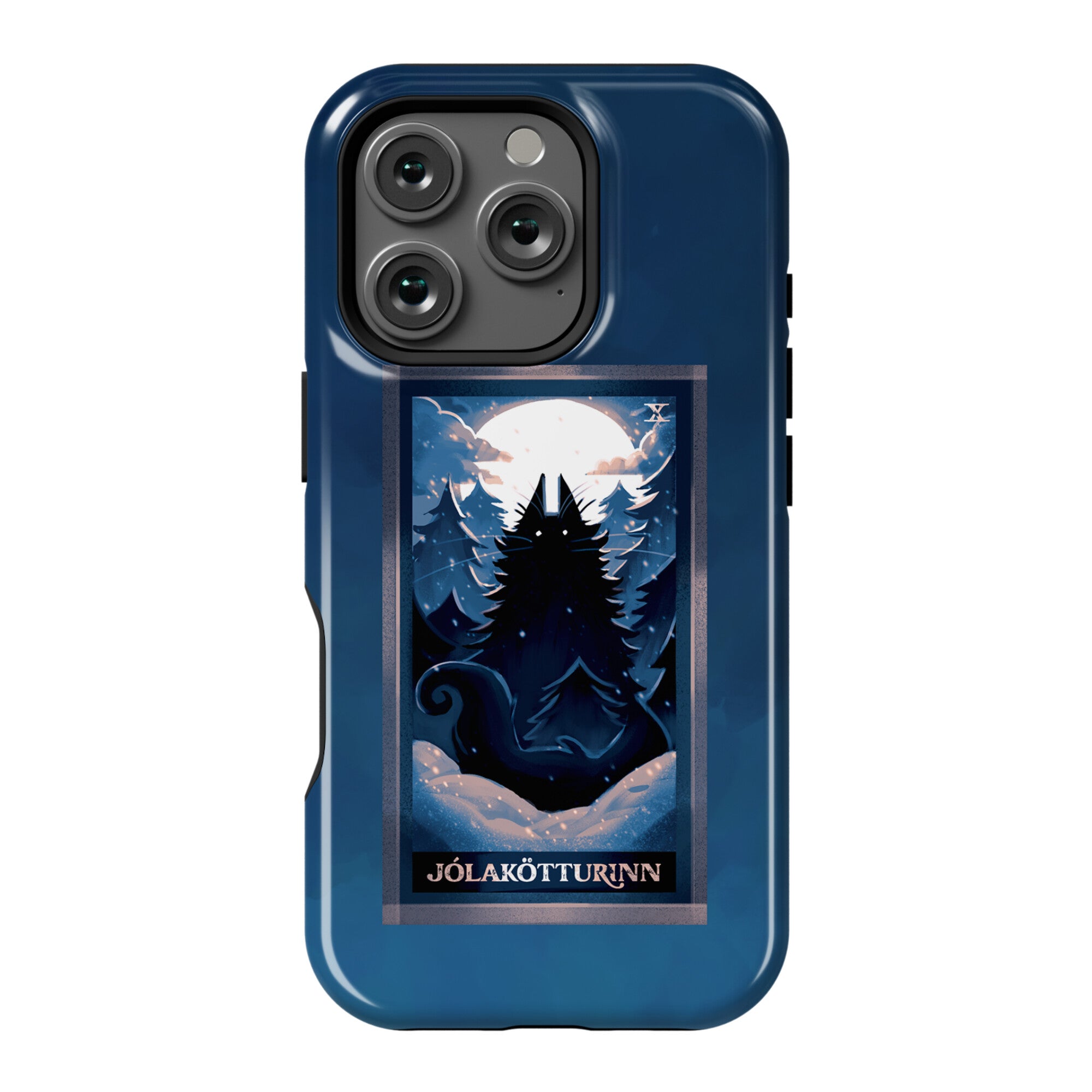 Yule Cat Tarot Card Jólakötturinn Phone Case