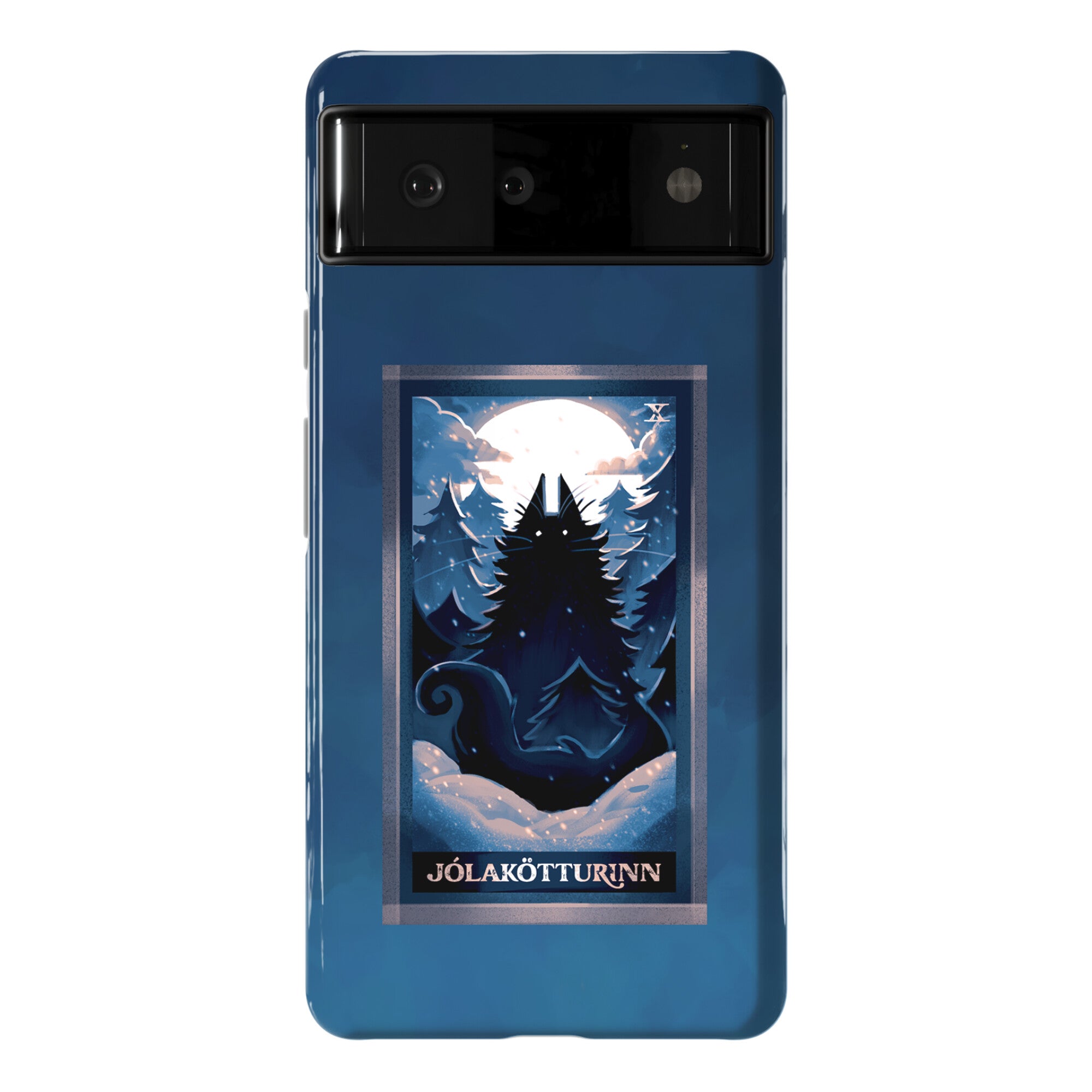 Yule Cat Tarot Card Jólakötturinn Phone Case