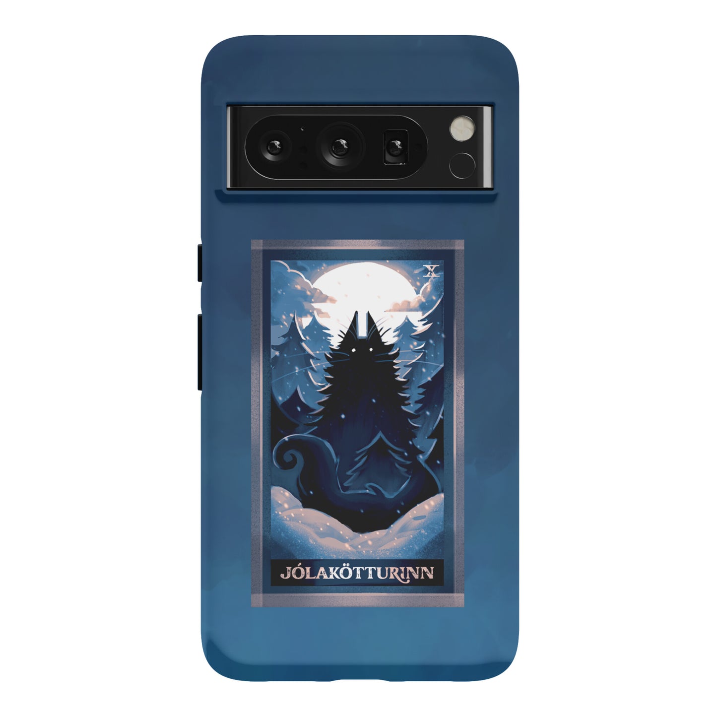Yule Cat Tarot Card Jólakötturinn Phone Case