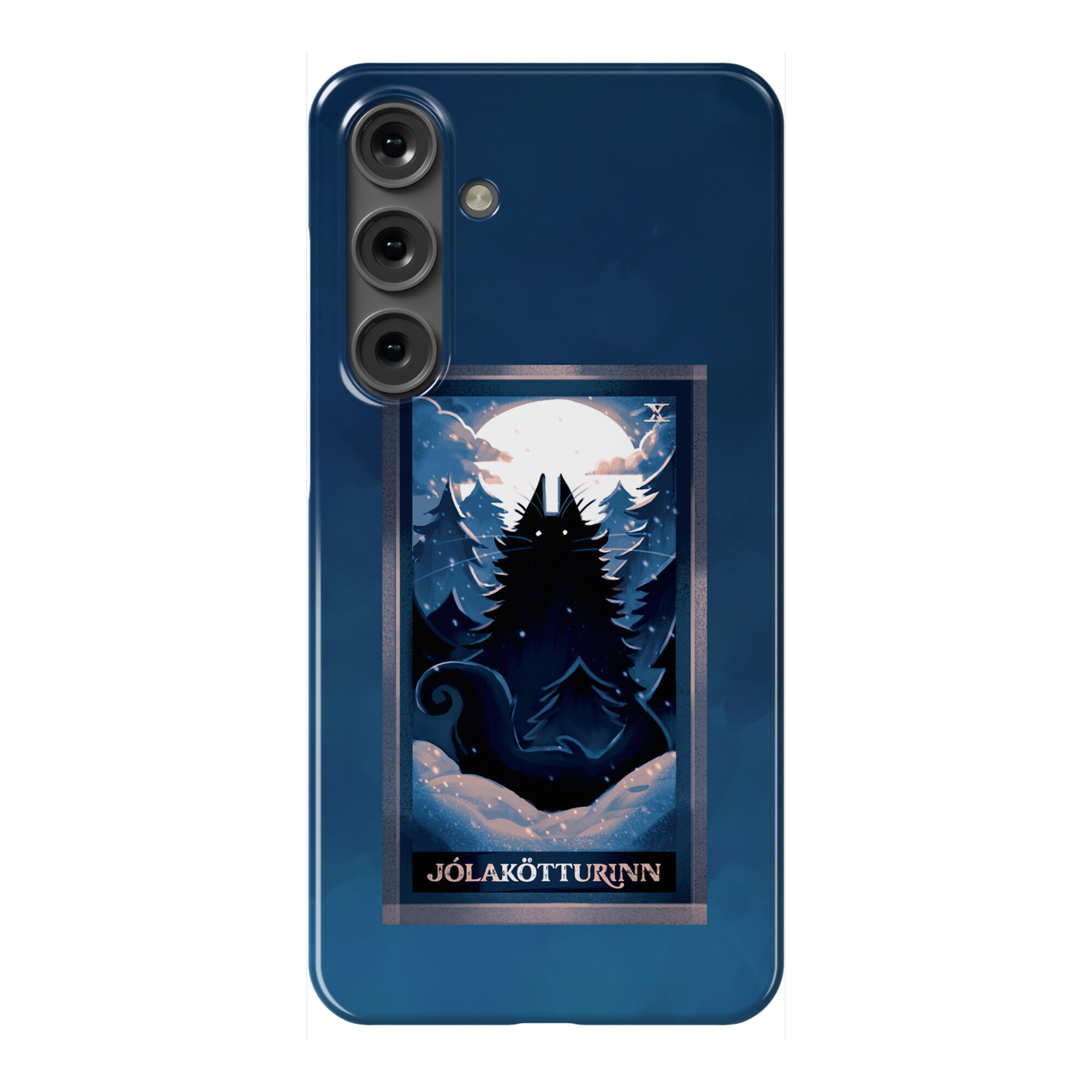 Yule Cat Tarot Card Jólakötturinn Phone Case
