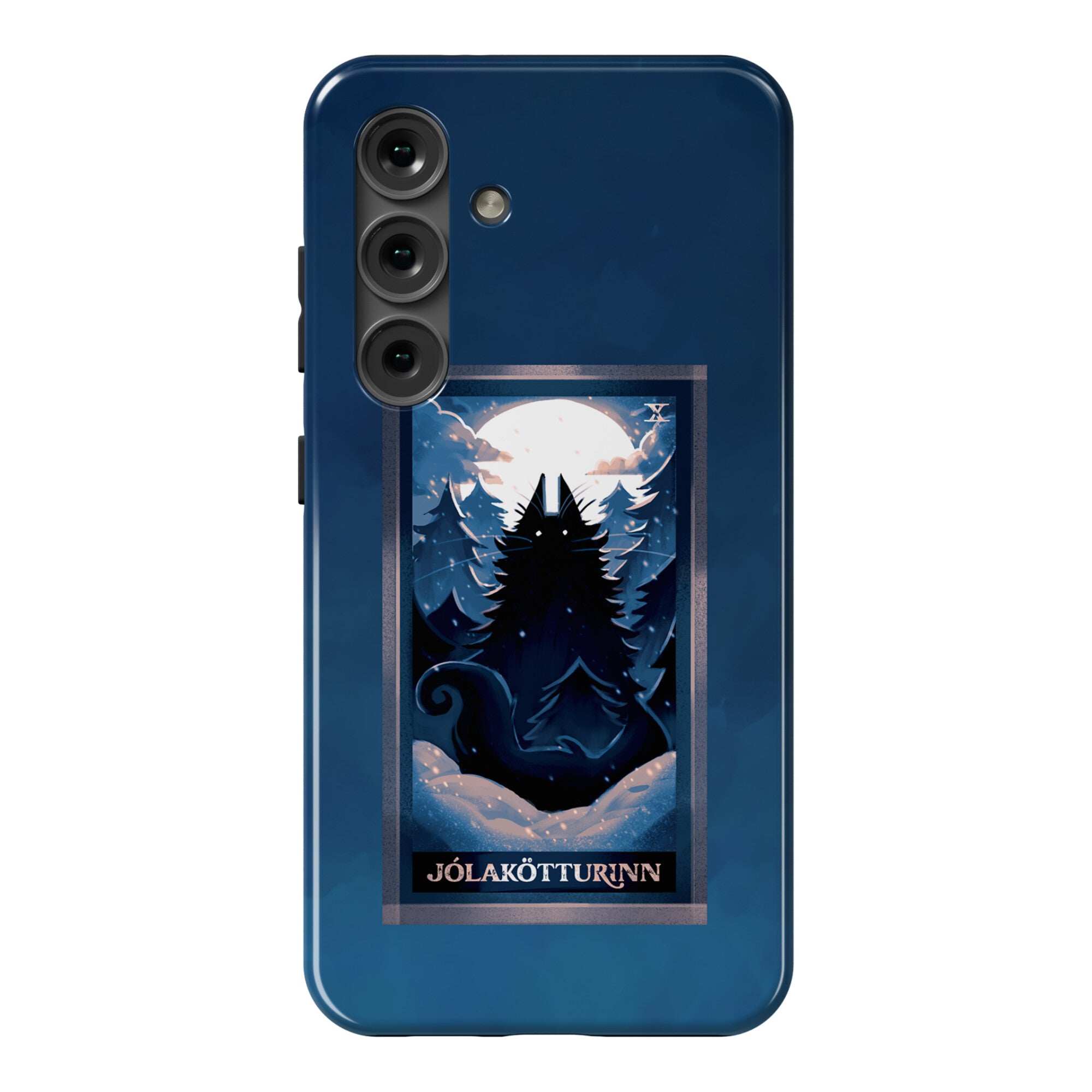Yule Cat Tarot Card Jólakötturinn Phone Case