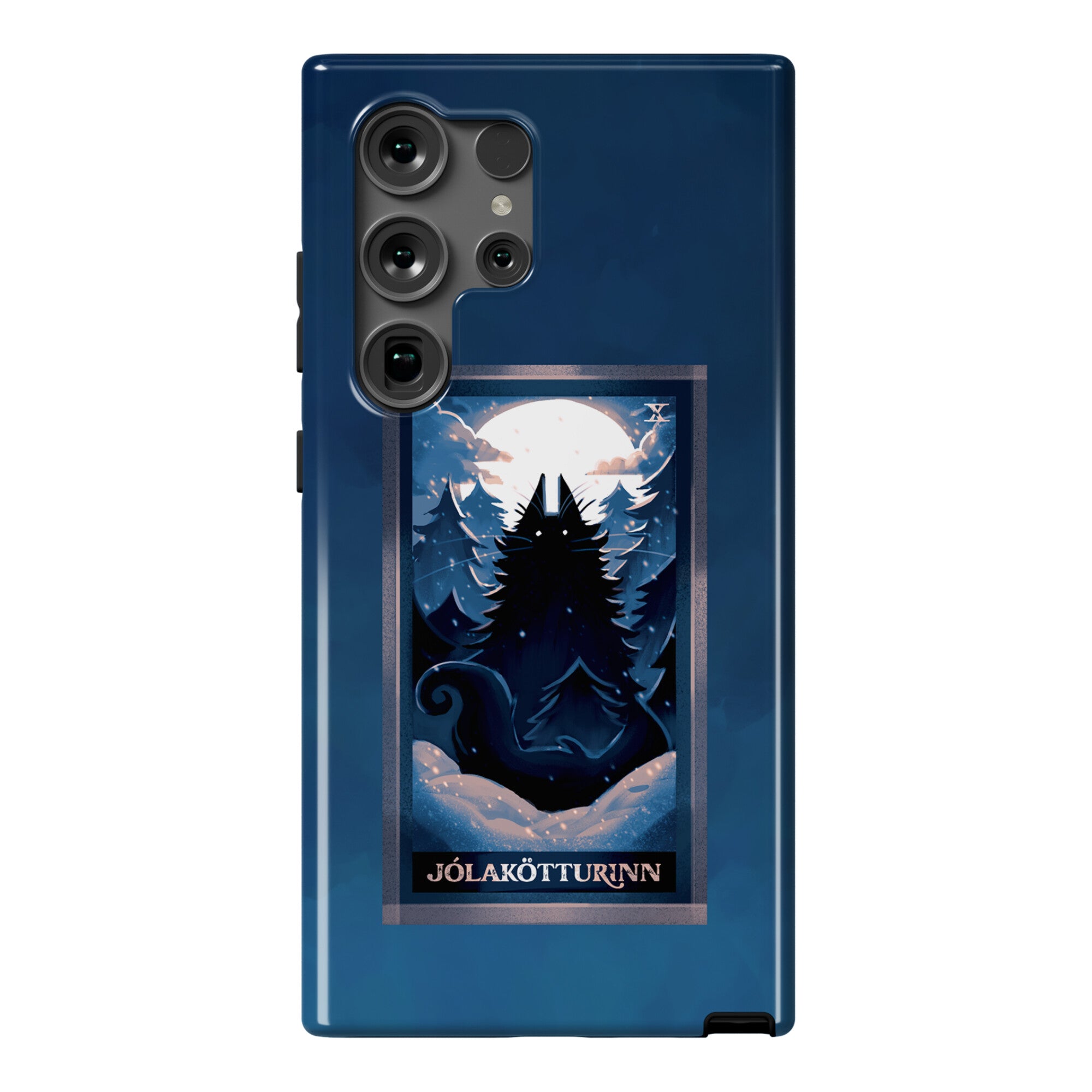 Yule Cat Tarot Card Jólakötturinn Phone Case