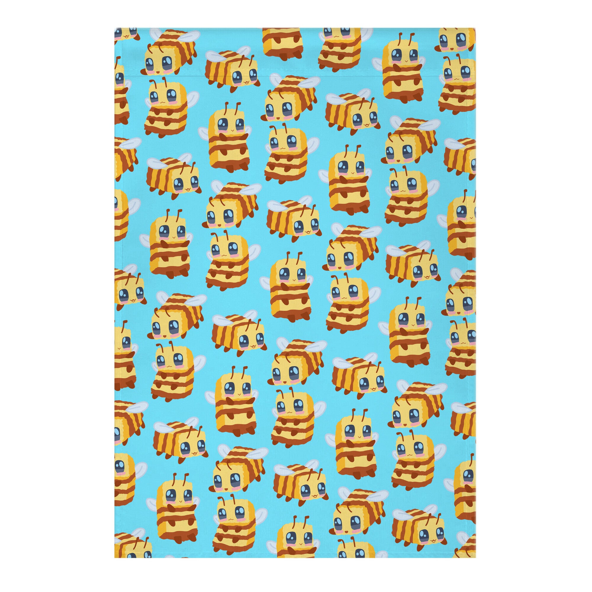 Cute Cubic Bee Pattern Garden Flag
