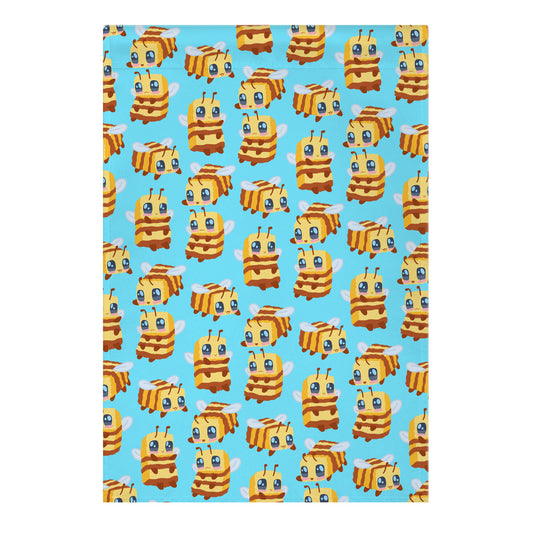 Cute Cubic Bee Pattern Garden Flag