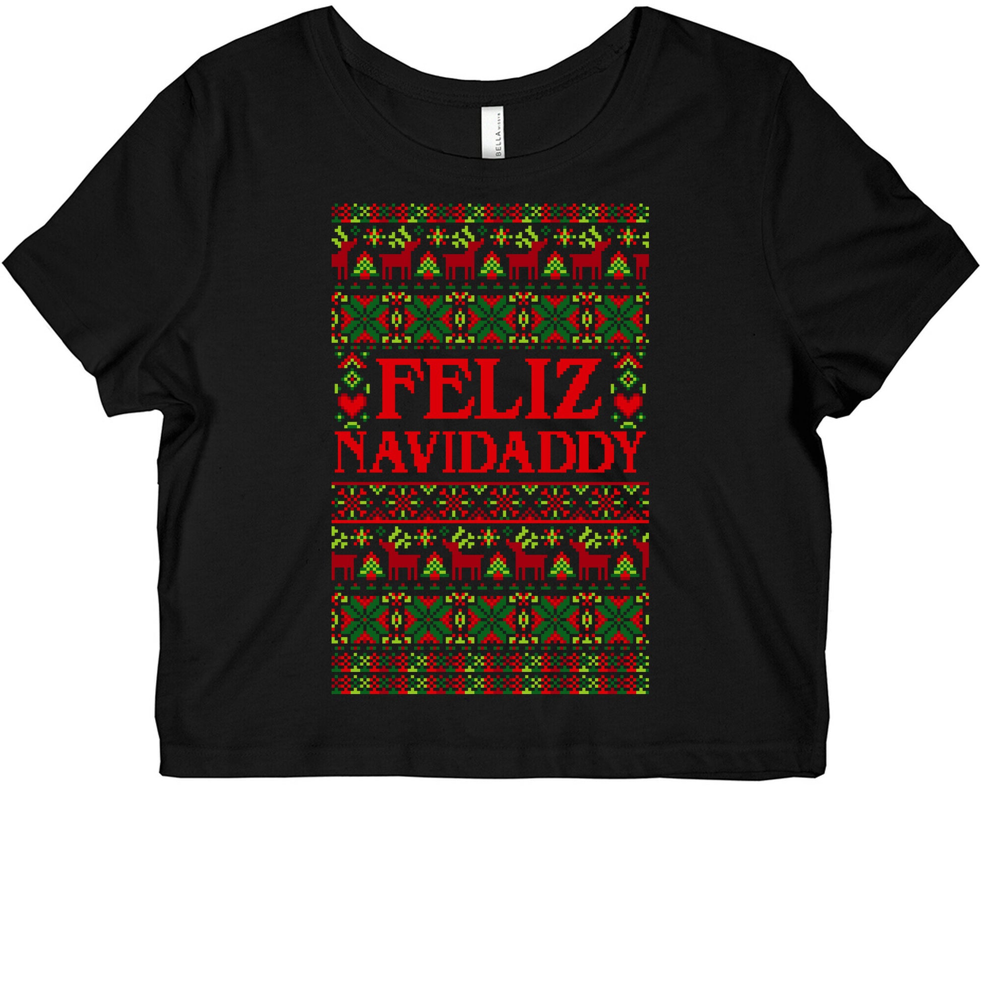 Feliz Navidaddy Sweater Pattern Graphic Baby Tee