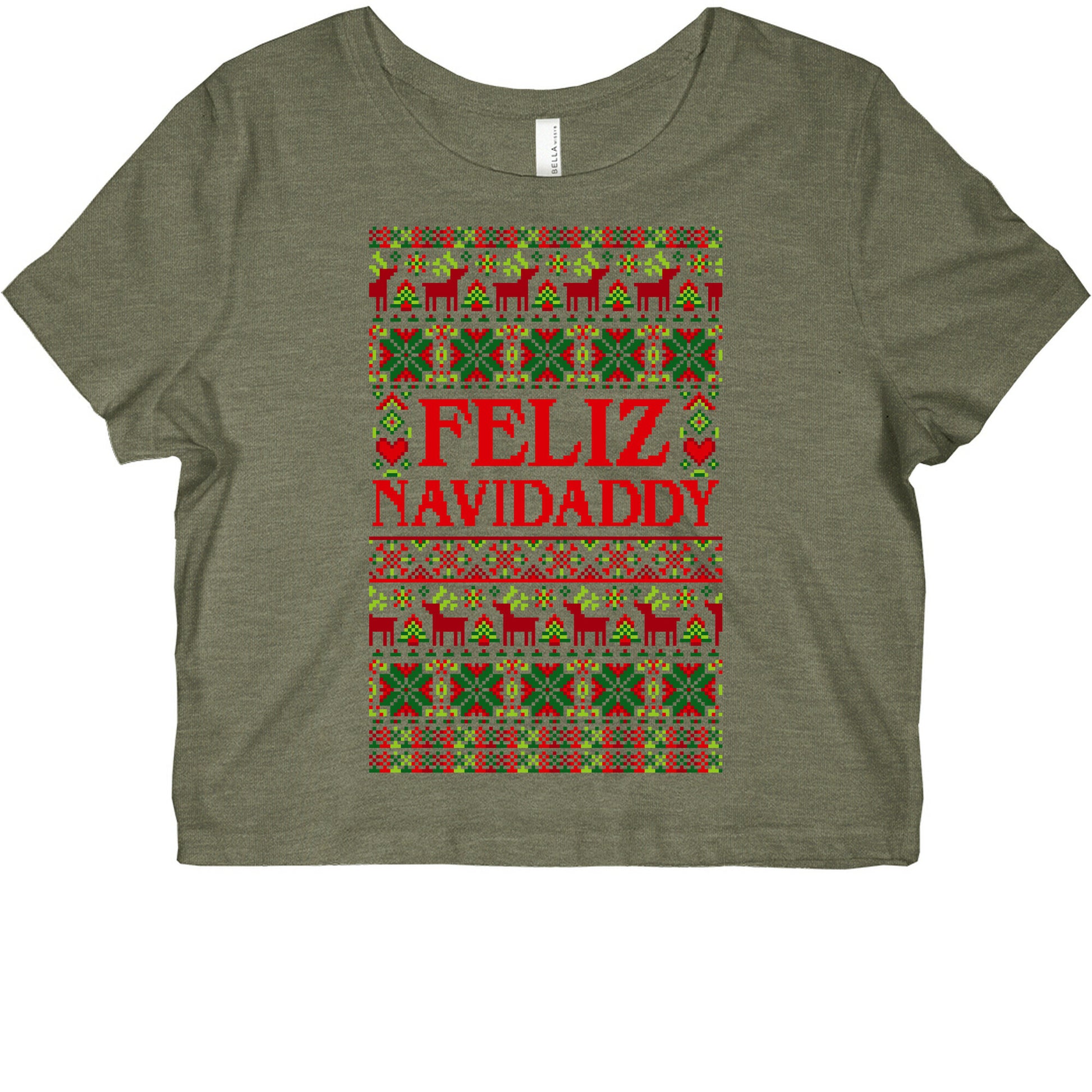 Feliz Navidaddy Sweater Pattern Graphic Baby Tee