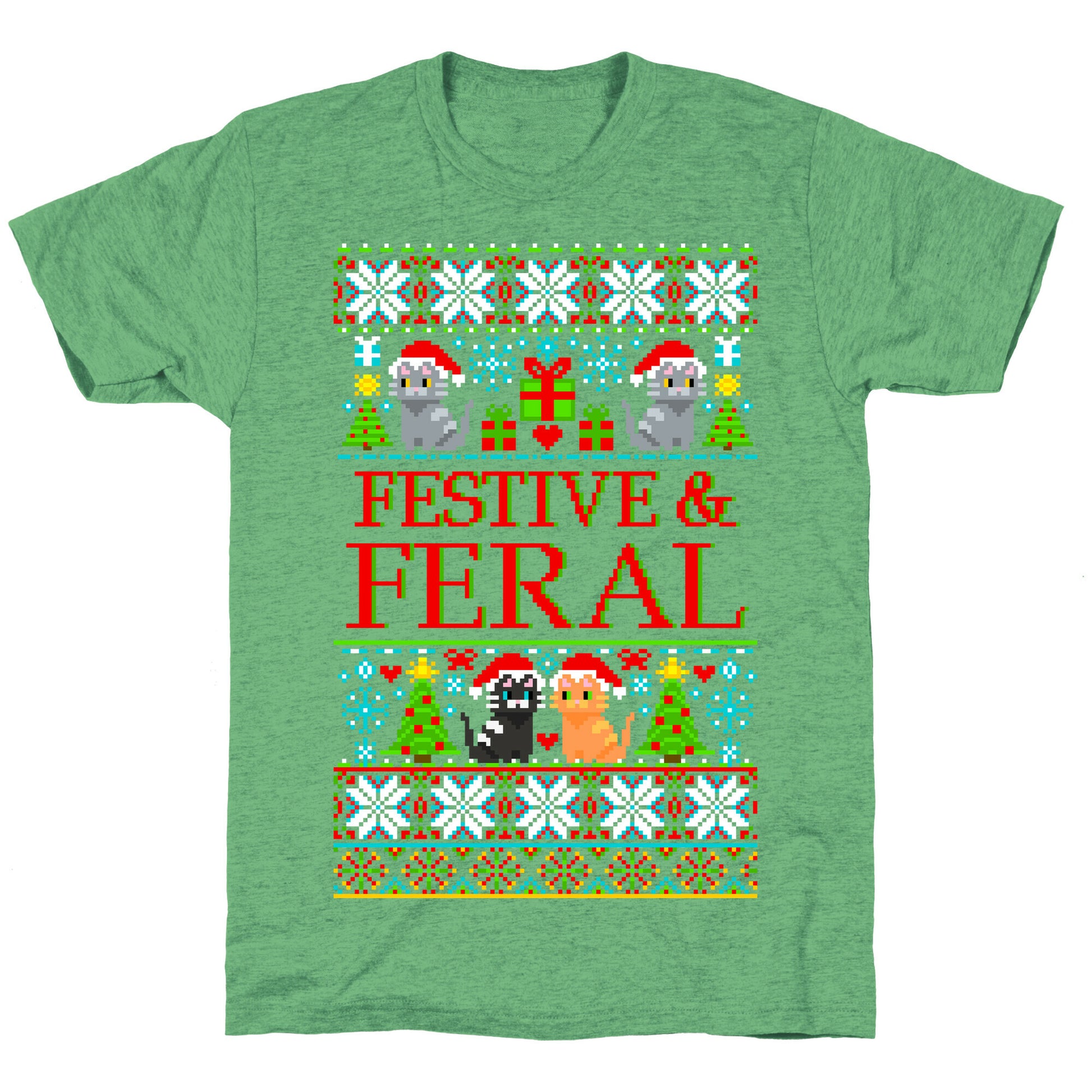 Festive and Feral Sweater Pattern Unisex Triblend Tee
