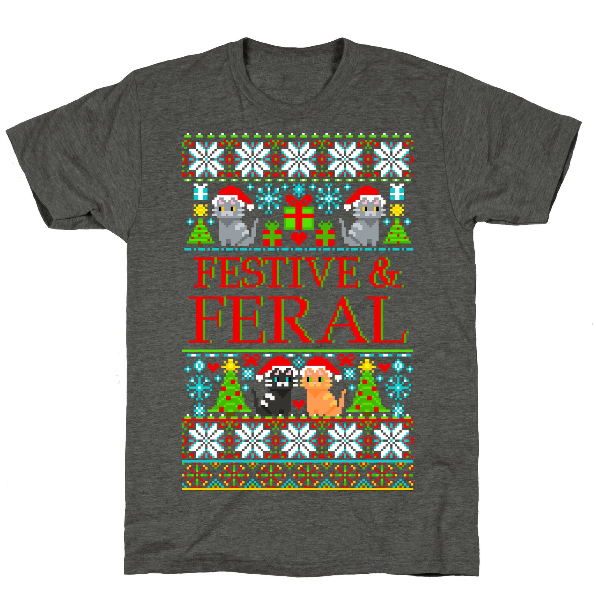 Festive and Feral Sweater Pattern Unisex Triblend Tee