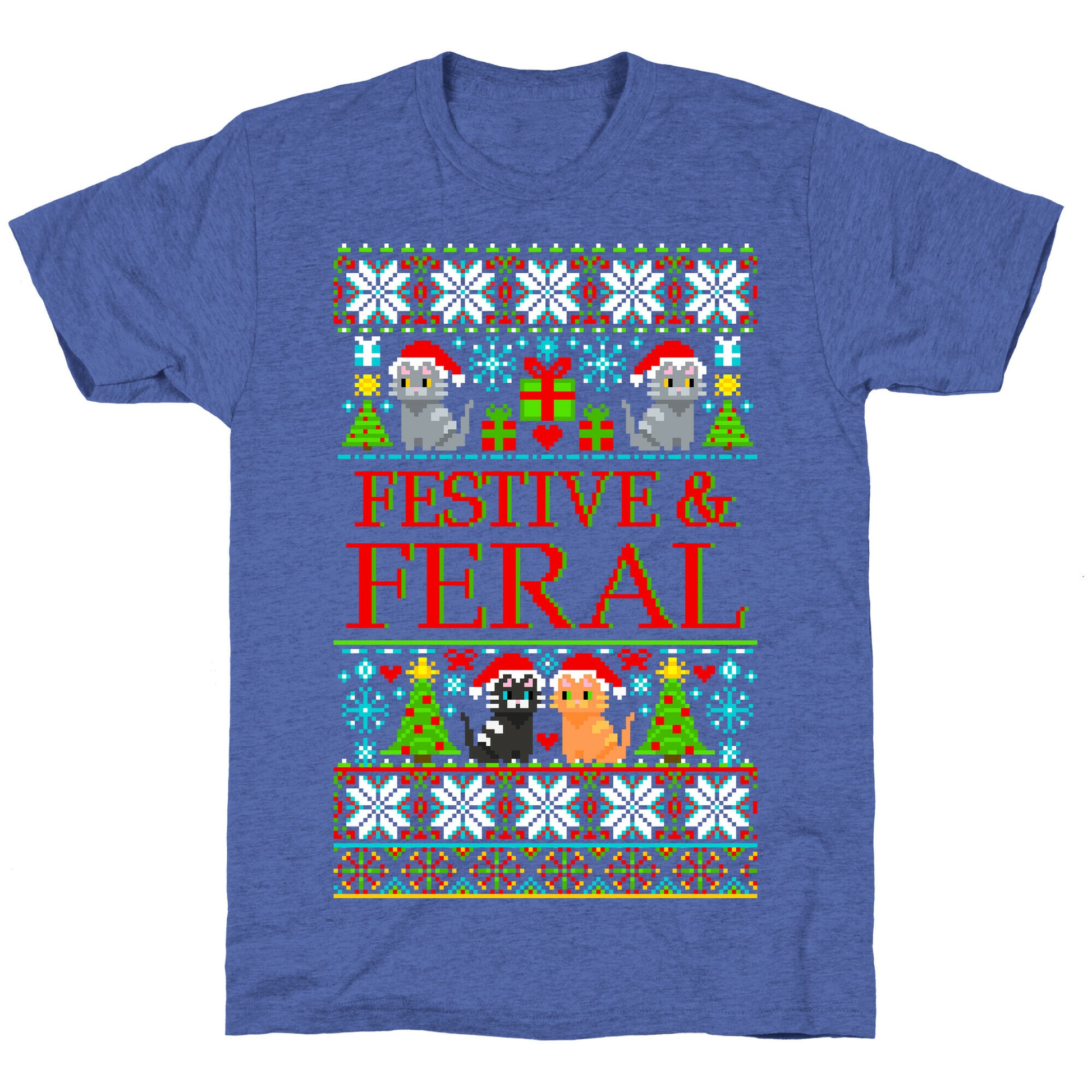 Festive and Feral Sweater Pattern Unisex Triblend Tee