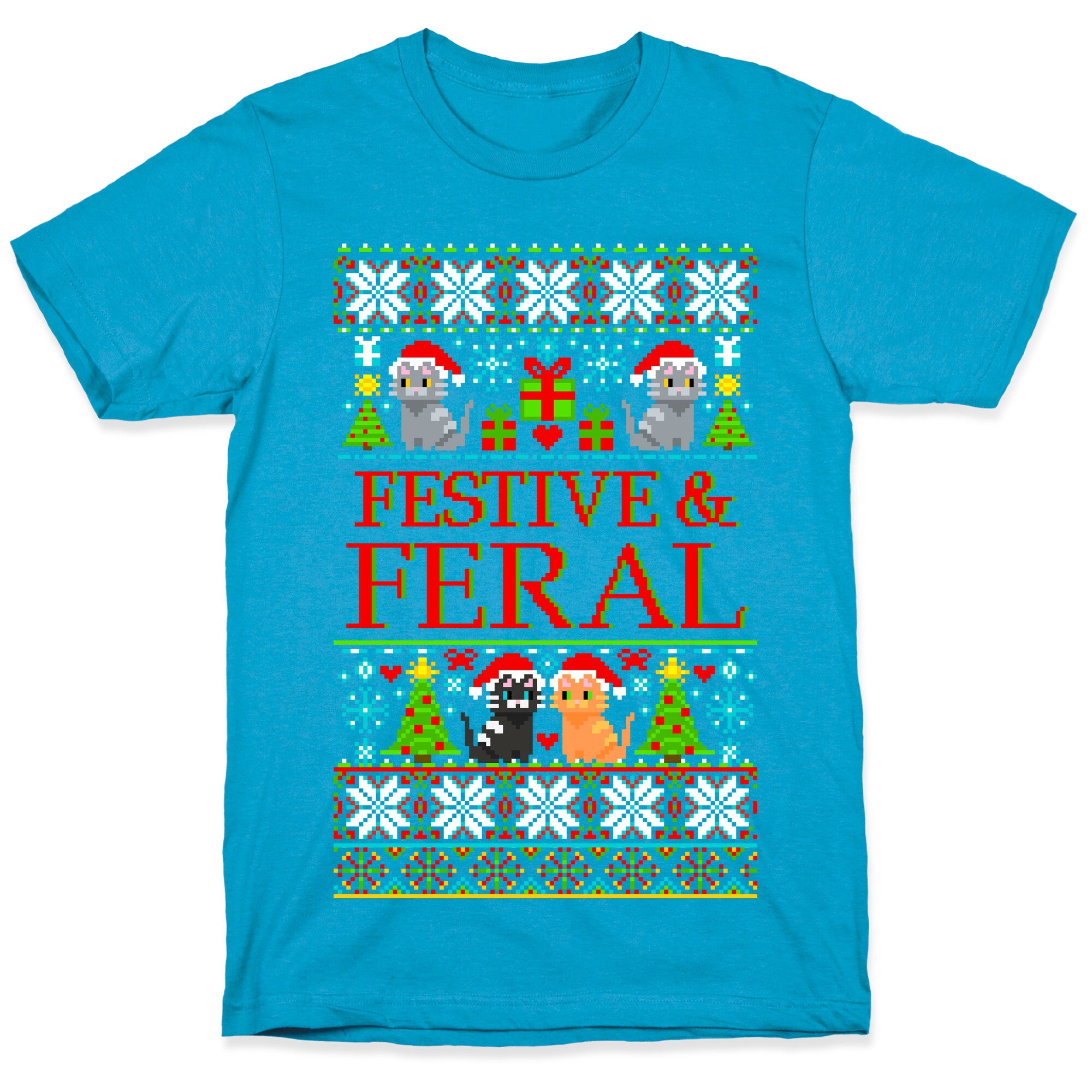 Festive and Feral Sweater Pattern Unisex Triblend Tee