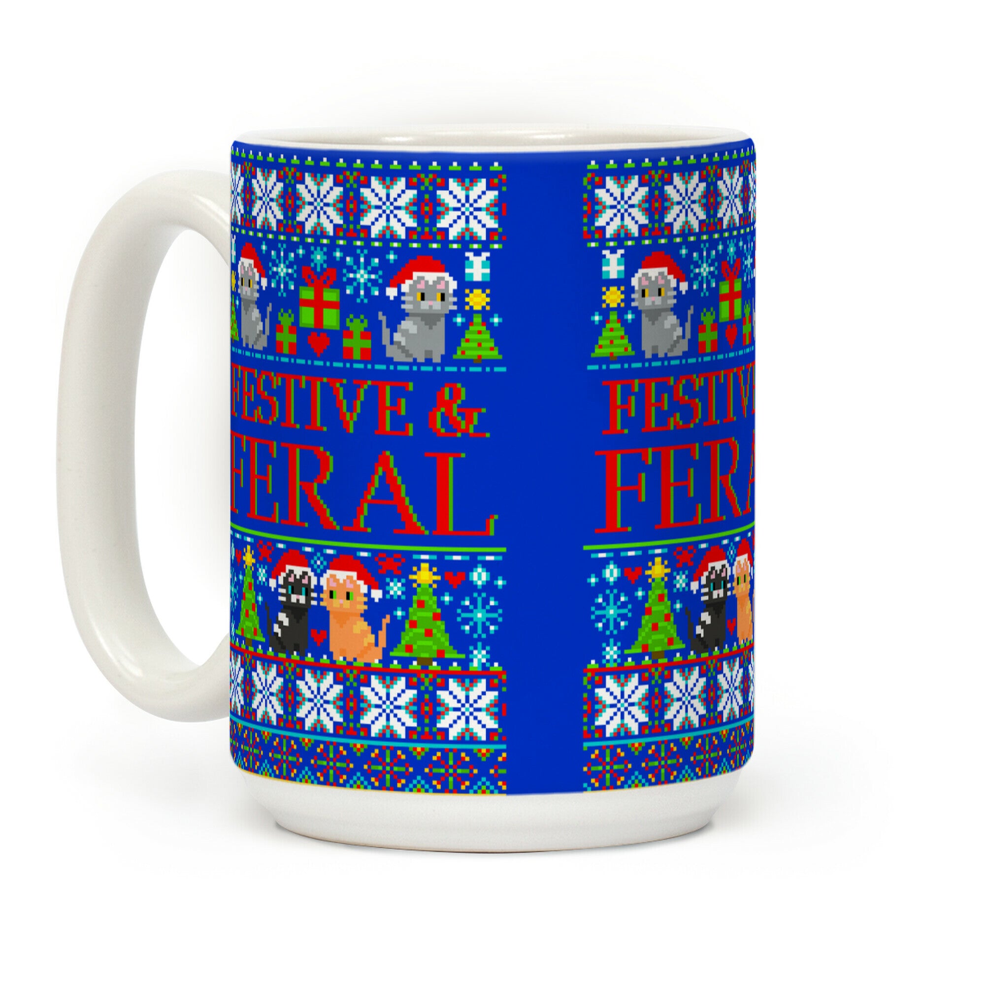 Festive and Feral Sweater Pattern Coffee Mug