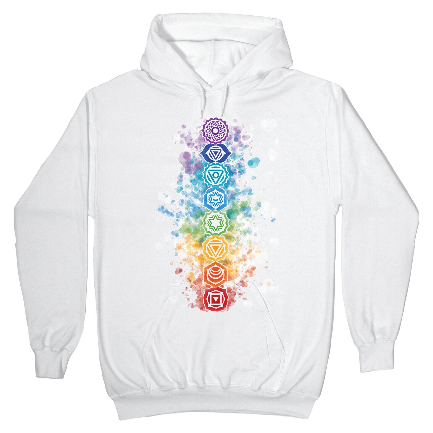Watercolor Chakra Symbols Hoodie