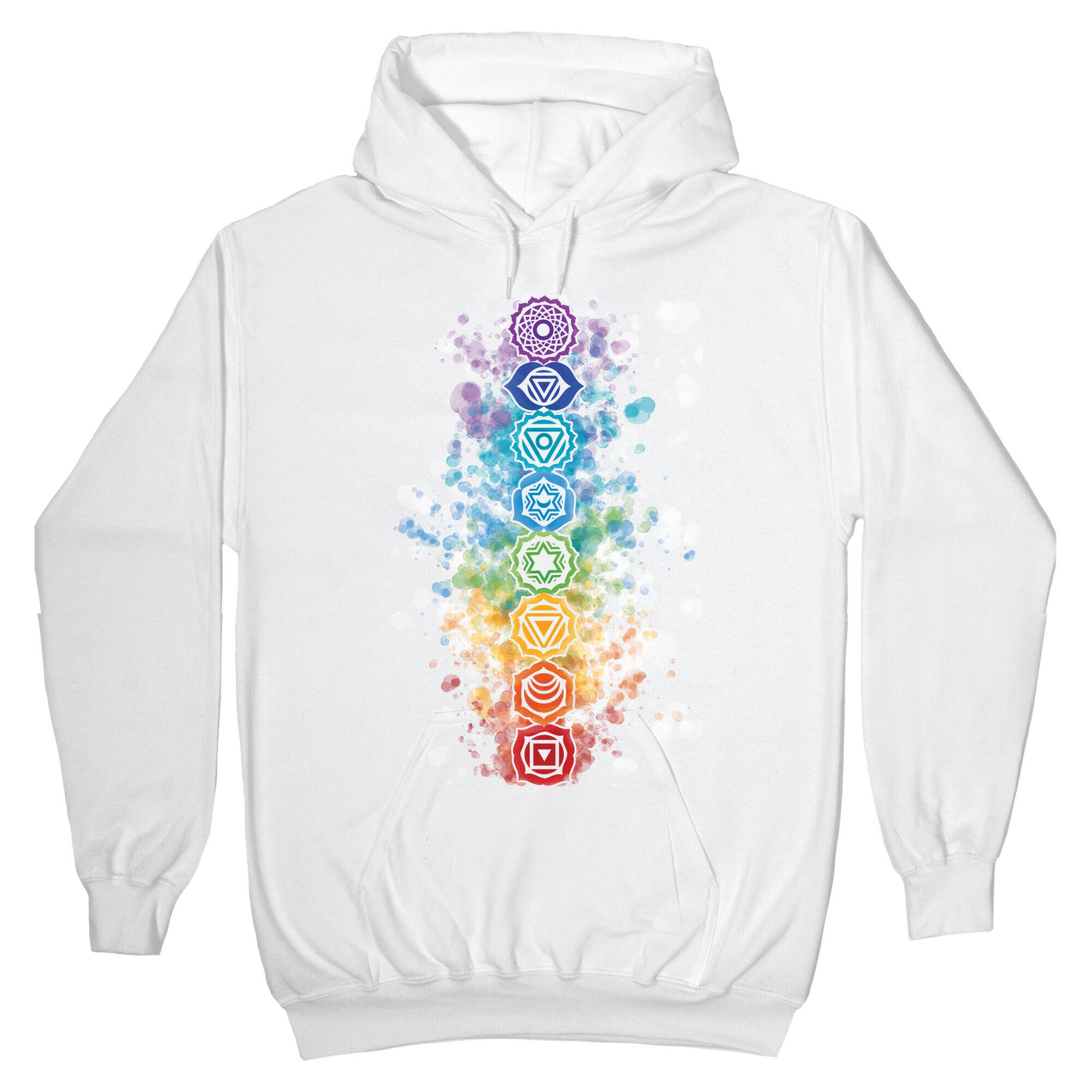 Watercolor Chakra Symbols Hoodie