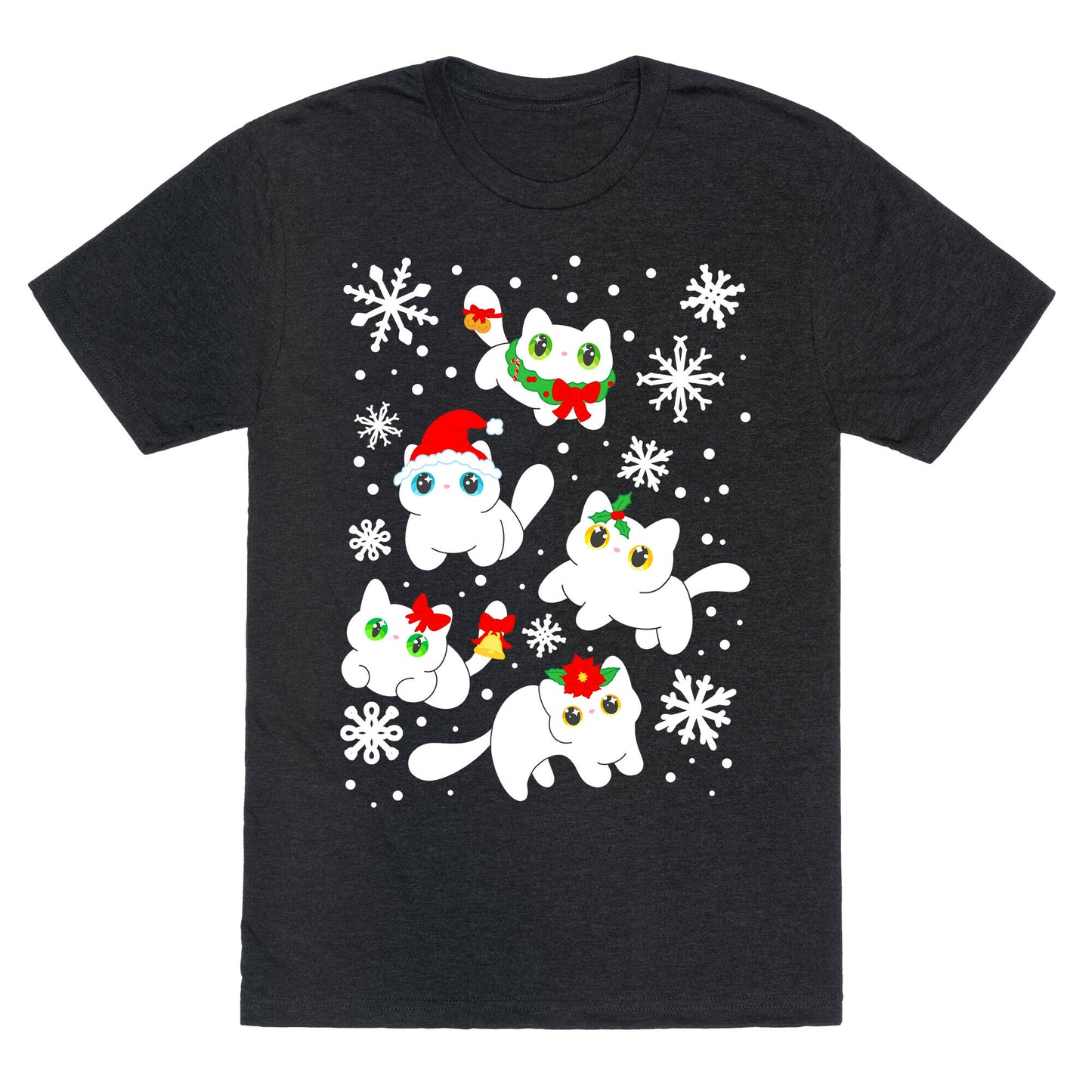 Christmas Cats Pattern Unisex Triblend Tee