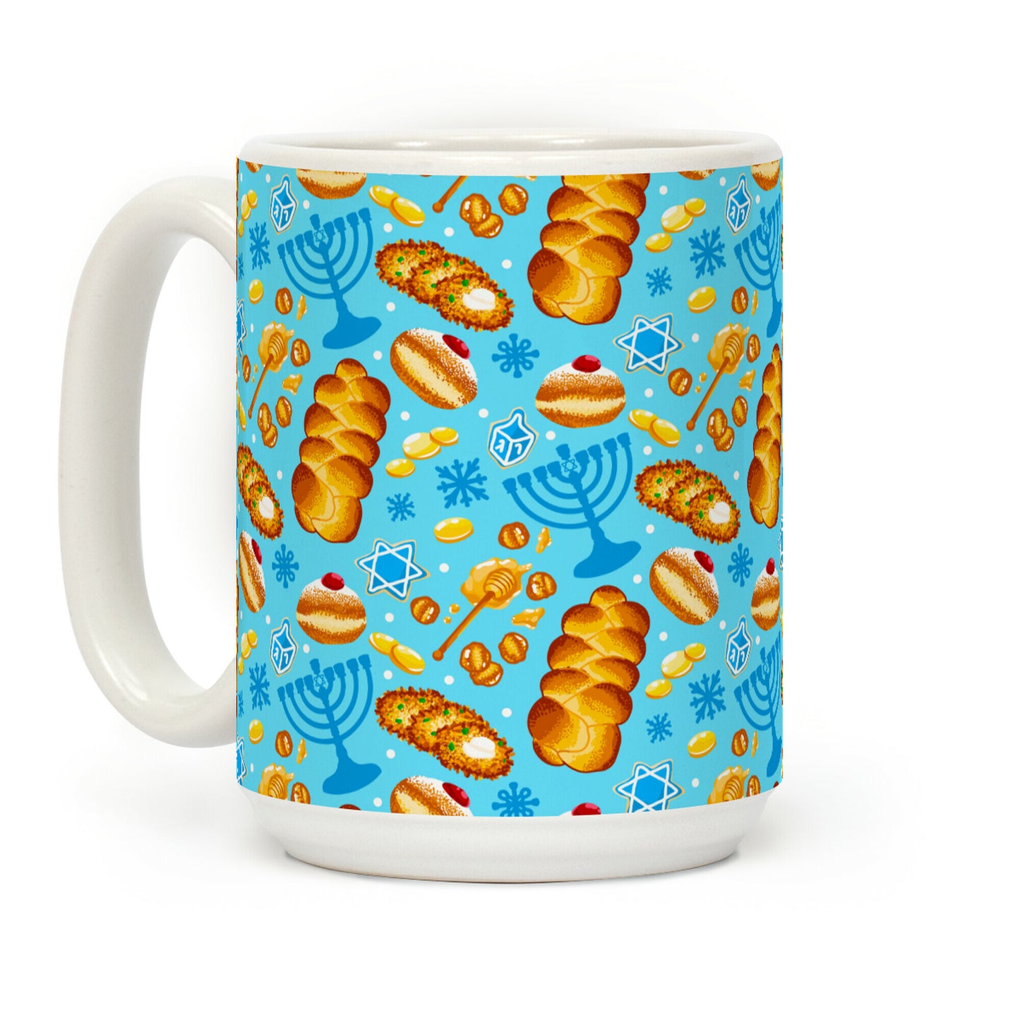 Traditional Hanukkah Food Pattern Coffee Mug