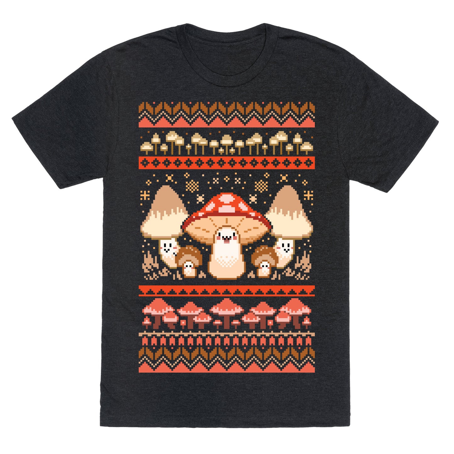 Mushroom Ugly Christmas Sweater Unisex Triblend Tee