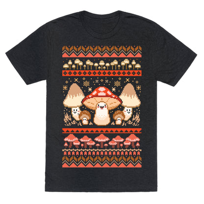Mushroom Ugly Christmas Sweater Unisex Triblend Tee