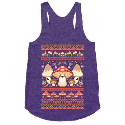 Mushroom Ugly Christmas Sweater Racerback Tank