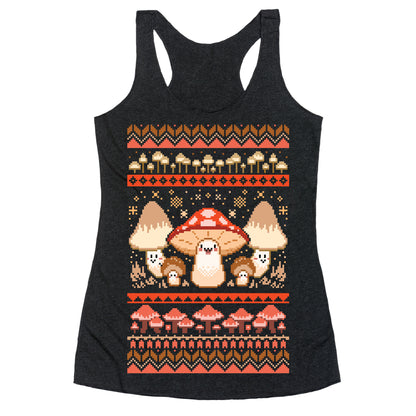 Mushroom Ugly Christmas Sweater Racerback Tank