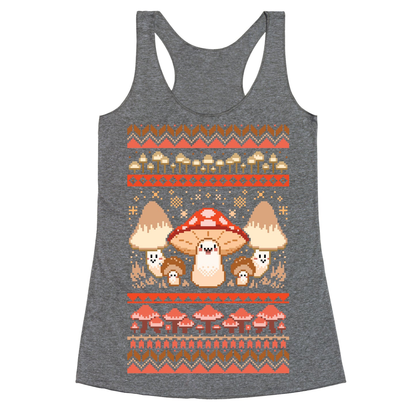 Mushroom Ugly Christmas Sweater Racerback Tank