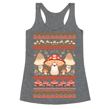 Mushroom Ugly Christmas Sweater Racerback Tank