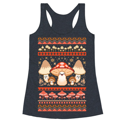 Mushroom Ugly Christmas Sweater Racerback Tank
