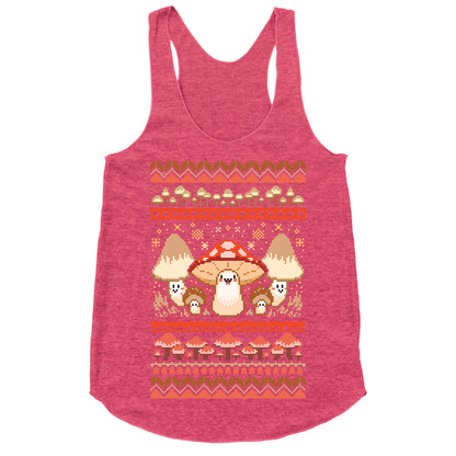 Mushroom Ugly Christmas Sweater Racerback Tank
